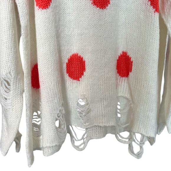 NWT Wildfox Cream Sweater with Polka Dots - M - Picture 3 of 5